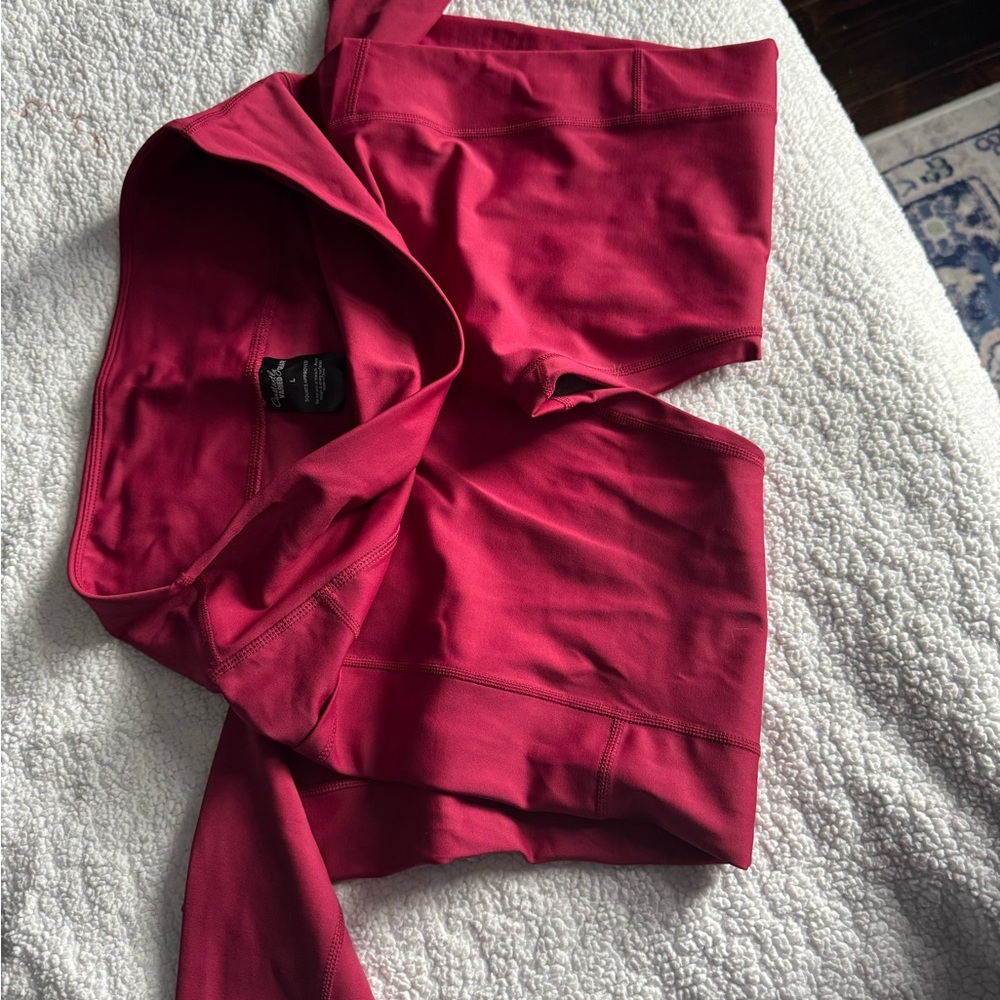CVG Vibrant Dark Red Athletic Leggings L full length